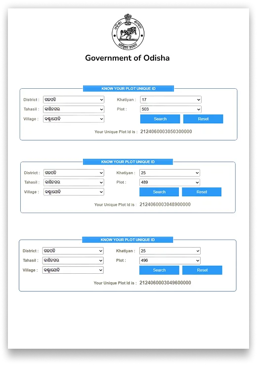 Know Your Odisha Plot ID