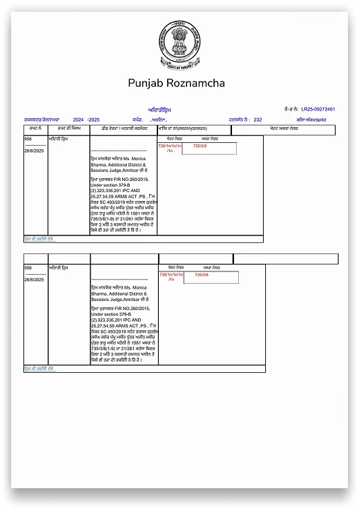 Punjab Roznamcha