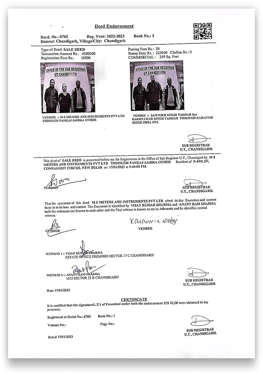 Chandigarh Sale Deed