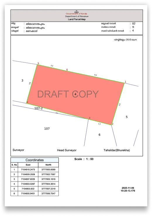 Kerala FMB (Field Measurement Book)