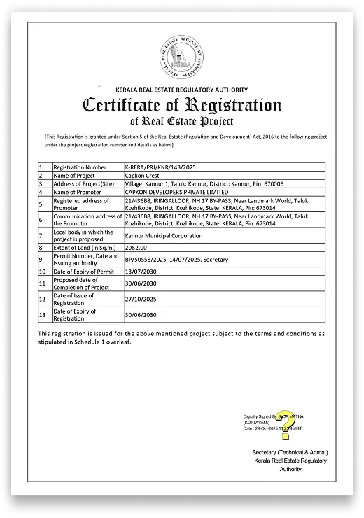Kerala RERA Certificate