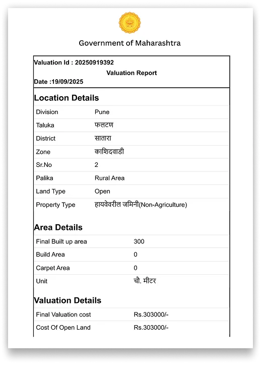Maharashtra Market Value