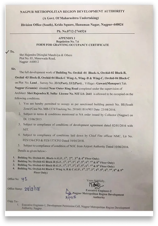 Maharashtra Occupancy Certificate (OC)