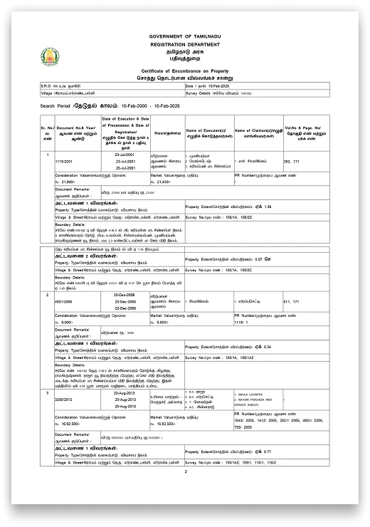 Tamil Nadu Encumbrance Certificate (E.C)